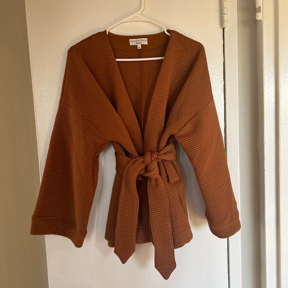 Madewell Texture & Thread Wrap Jacket Quilted Size M in Mustard/Orange - Picture 6 of 8